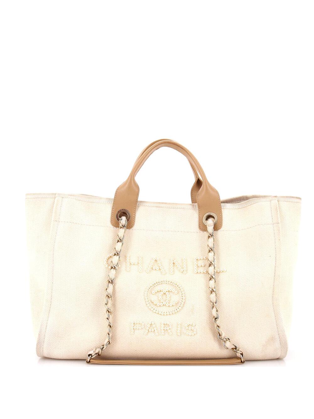 Chanel Deauville Tote Pearl Embellished #371094C40B